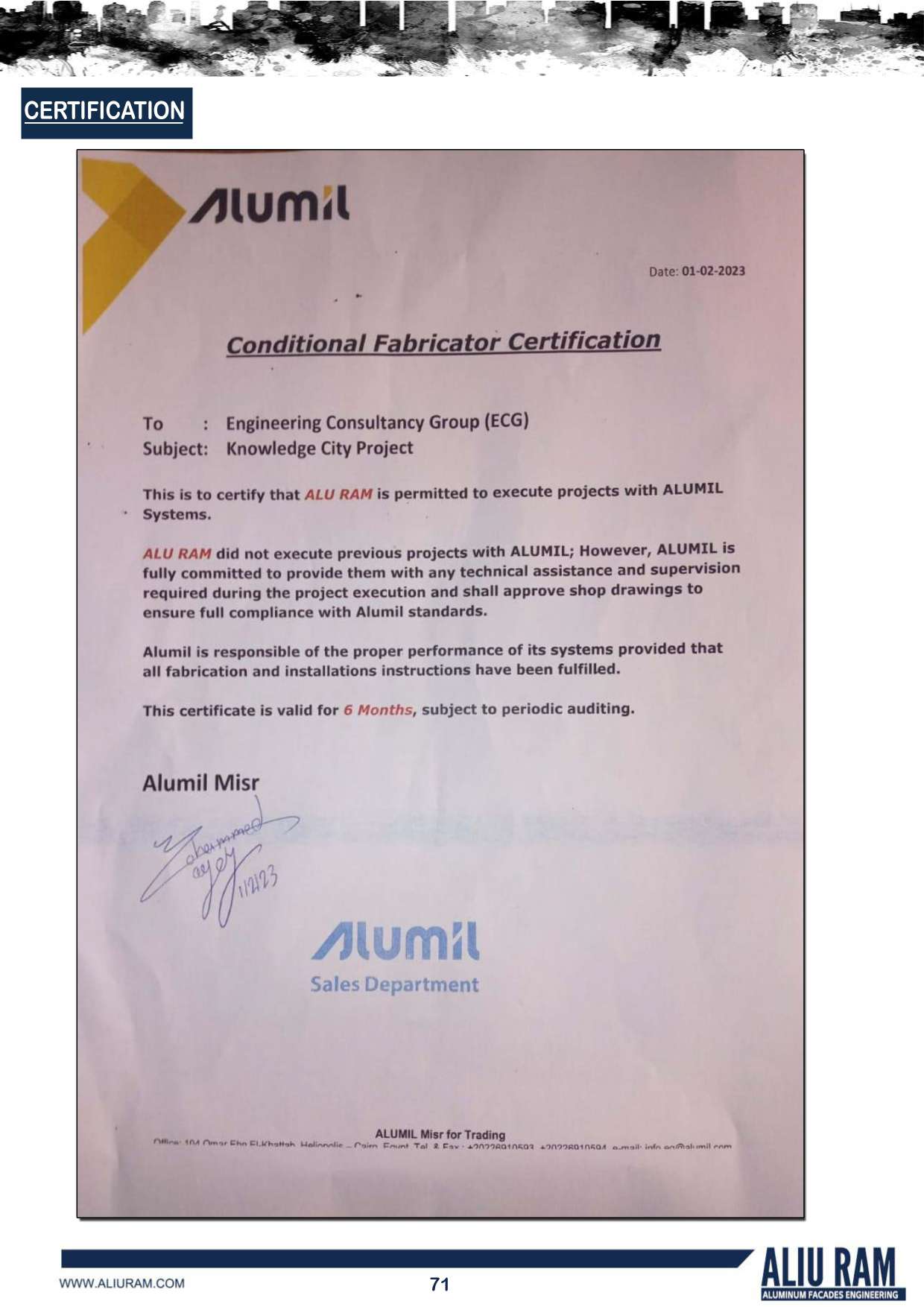 Certification